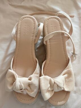 ASOS Cream Bow Espadrille Sandals